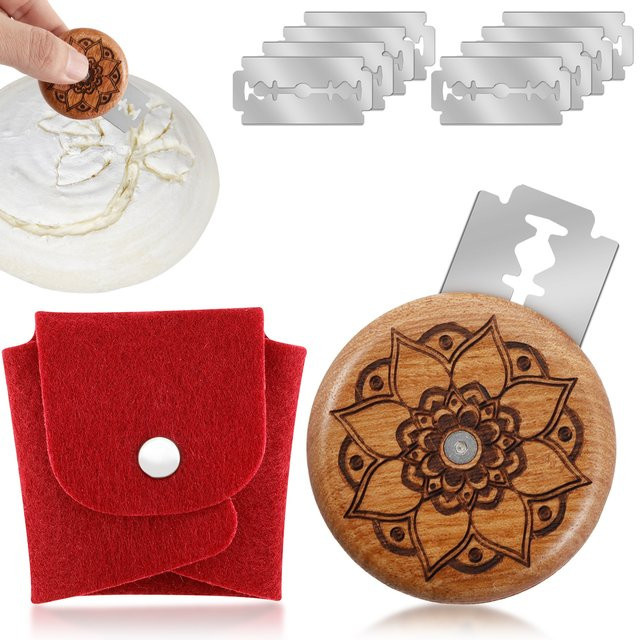 Willstar Holz-Brotmesser in Braun als Teig-Einschneidewerkzeug für Sauerteig und Rundbrot - Bild 1