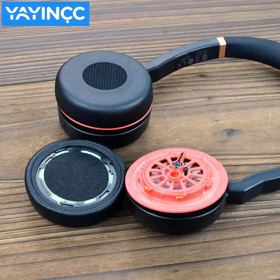 CHONGJIZHE Ersatz-Ohrpolster für Jabra Evolve 75/75+/75 UC Kopfhörer, Over-Ear Memory-Schaum aus Protein-Leder, Schwarz - Bild 3