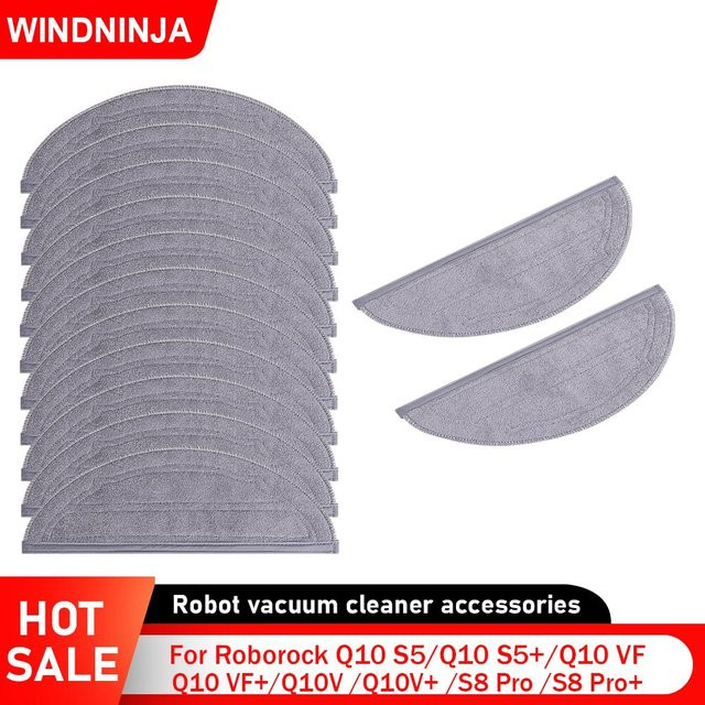 Waschbare Wischpads in Grau für Roborock Q10V, Q10V+, S8 Pro, S8 Pro+, Q10 S5, Q10 S5+, Q10 VF und Q10 VF+ Roboter-Staubsauger Ersatzteile - Bild 1