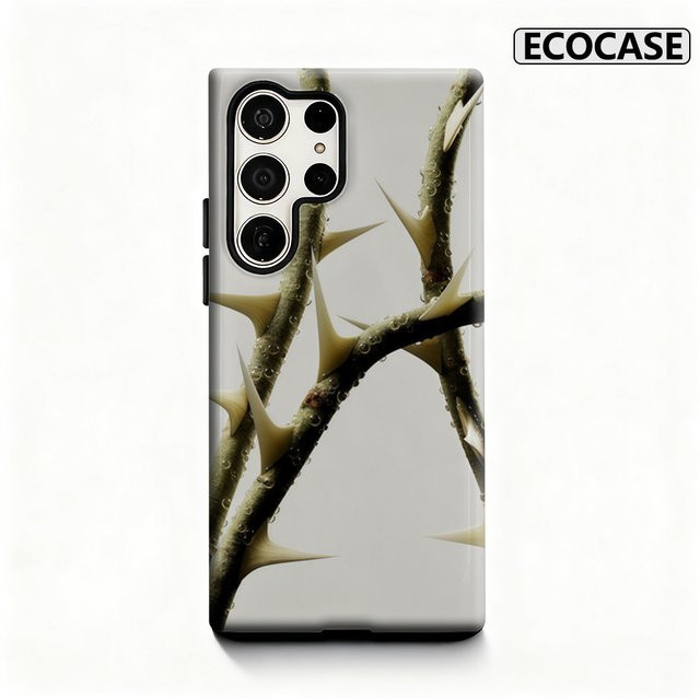 Potdemiel Handyhülle Thorny Branches mit Dew für Samsung Galaxy S25 Ultra, S24 und S23 Ultra Plus, glänzende doppellagige Rückseite, Multicolour - Bild 1