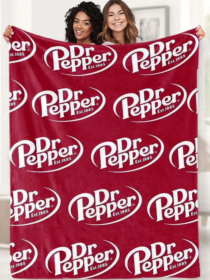Gemütliche Flanell-Überwurfdecke von Dr. Pepper in Rot - Bild 5