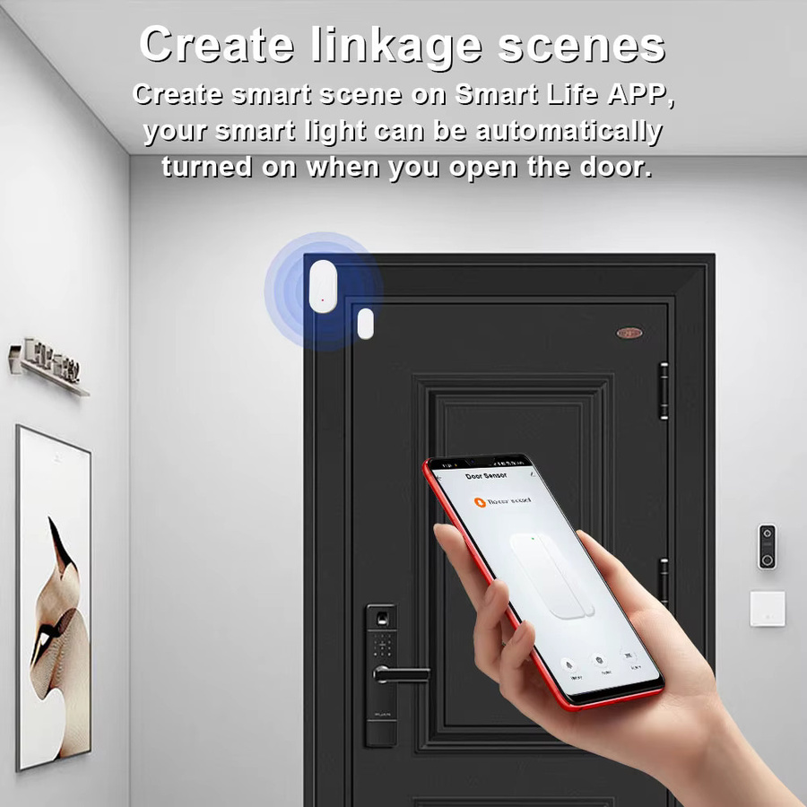 Tuya Zigbee 3.0 Tür- und Fenstersensor in Weiß, intelligenter Kontaktsensor kompatibel mit SmartLife, Zigbee2Mqtt, ZHA und Alexa - Bild 2