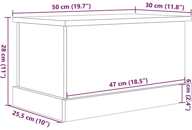Yiwydaa Aufbewahrungstruhe im Vintage-Design aus MDF, B/T/H: 50 x 30 x 28 cm - Bild 1