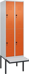 C+P Doppelstock-Spind Classic PLUS Sitzbank mit 2 Abteilen und Sicherheits-Drehriegel, Kunststoff-Sitzfläche, B/T/H: 212 x 60 x 81,5 cm - Bild 1