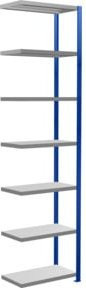 Schulte Anbauregal Steckregal MULTIplus250 mit 7 Fachböden und Kreuzstrebe, Farbe: Enzianblau/Verzinkt, B/T/H: 300 x 75 x 40 cm - Bild 1