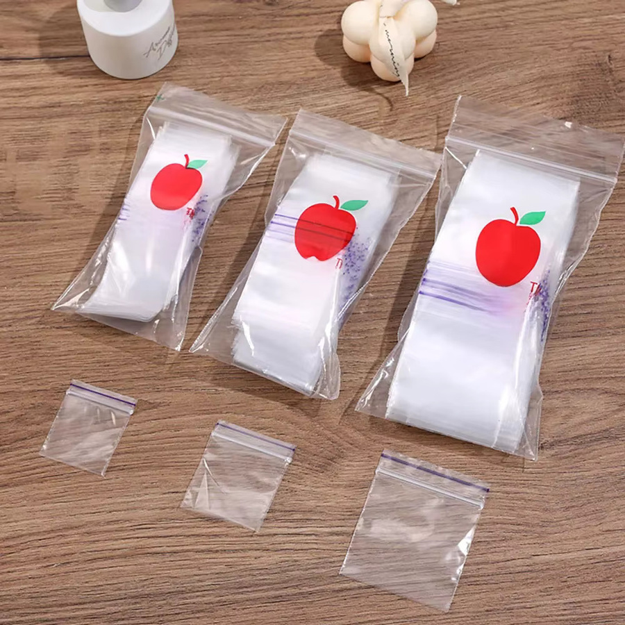 Verdickte Seiden-Plastik-Versiegelungsbeutel mit violetter Linie, transparent, 100 Stück - Bild 1