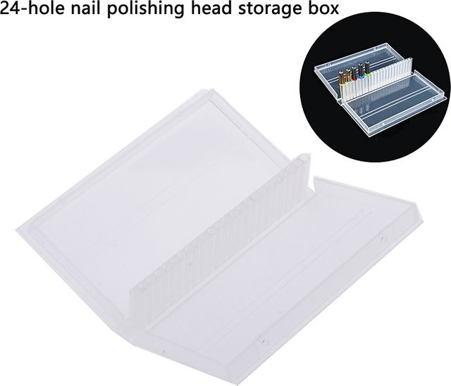 YOVIP Nagel Bohrer Lagerungsbox, Kunststoff, 20/24 Löcher, Unisex - Bild 1