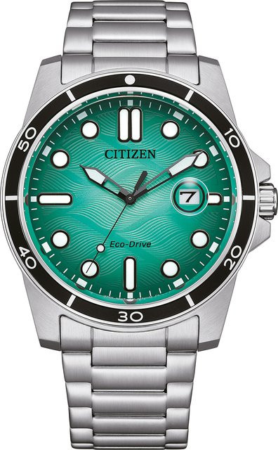 Citizen Armbanduhr, Solar, Edelstahl, Grün, 43 mm, Herren - Bild 1