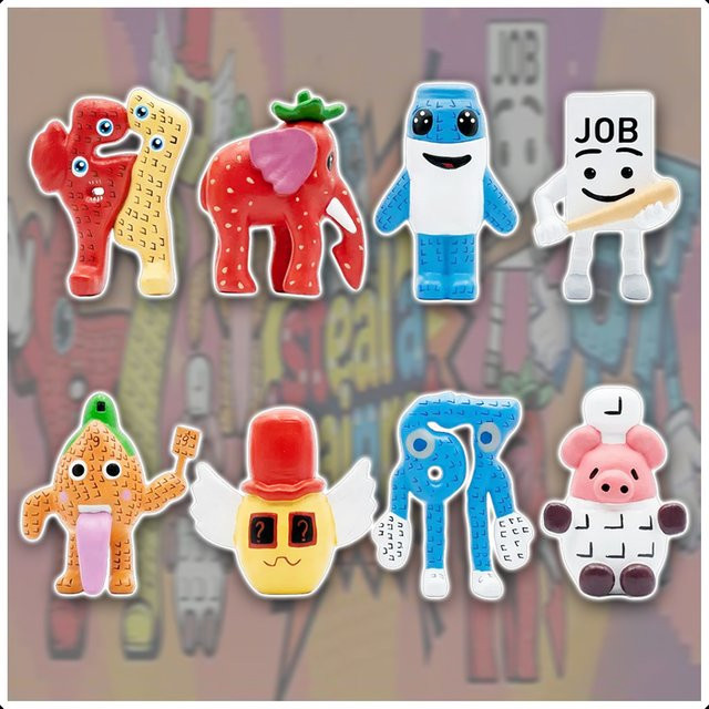 Bandai Steal a Brainrot, Puppen, Blau, PVC, Set - Bild 1