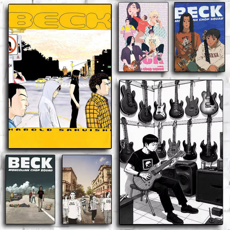 Beck Mongolian Chop Squad Anime Poster Retro Wandkunst mit Klebefläche in Mehrfarbig - Bild 2