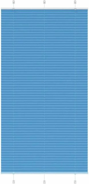 vidaXL Plissee Blau semi-transparent aus Polyester B: 105 cm, H: 200 cm - Bild 1