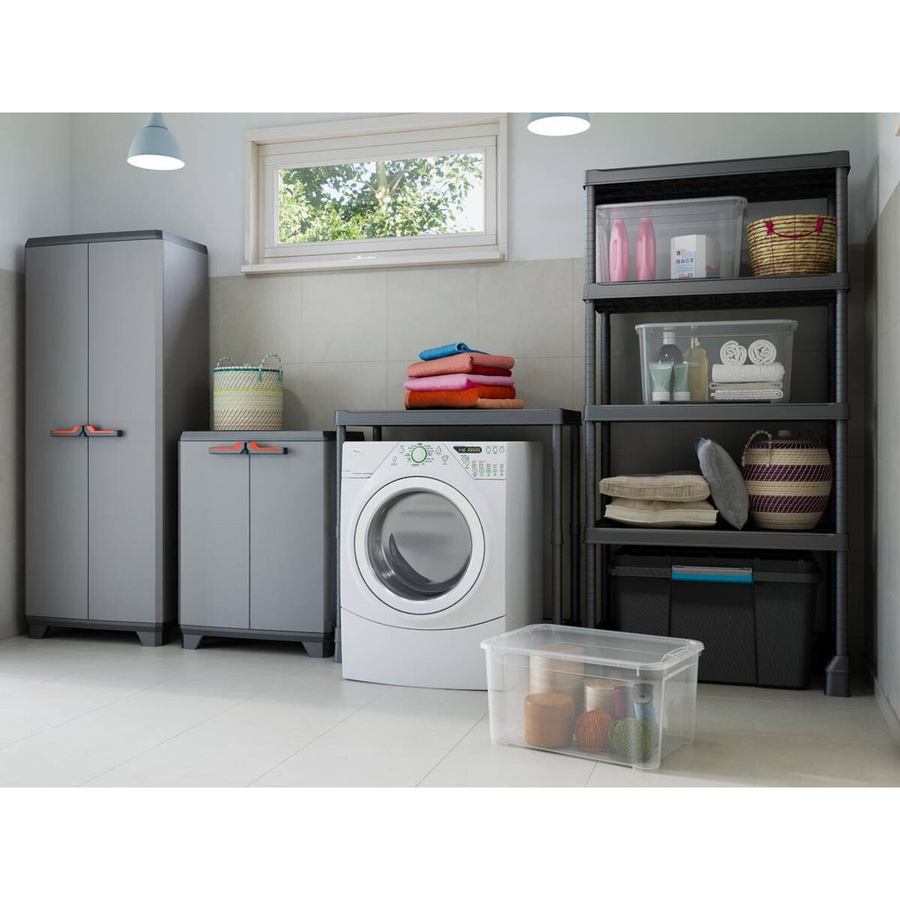 Keter Kunststoffschrank Stilo in Grau mit Regalböden und Schloss, B/H/T: 68 x 173 x 39 cm - Bild 2