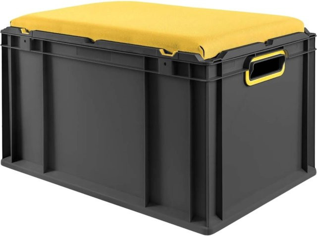 PROREGAL Eurobox Nextgen Seat Box Sitzbox Gelb-Schwarz H x B x T: 36,5 x 40 x 60 cm - Bild 1