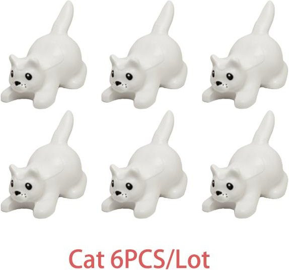Wucifang Bags Katze Stapelstein Klassische Bausteine, Tiere, Weiß - Bild 1