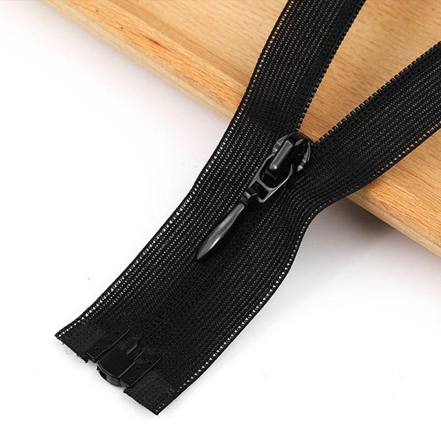 3 Stück unsichtbare Reißverschlüsse aus Nylon mit feinen Zähnen und offenem Ende, Farbe: Schwarz, Länge: 60 cm - Bild 1