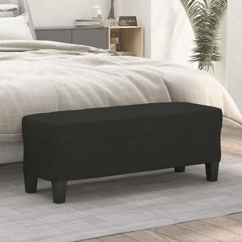 Moderne Sitzbank aus Stoff von vidaxl in Schwarz, B/T/H: 100 x 35 x 41 cm - Bild 1