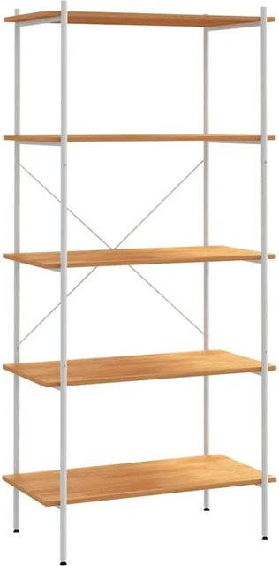 vidaXL Regal mit 5 Böden in Weiß und Eiche-Optik, B/T/H: 80 x 40 x 163 cm - Bild 1