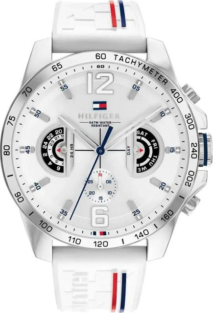 Tommy Hilfiger Armbanduhr, Quarz, Silikon, Weiß, Herren - Bild 1