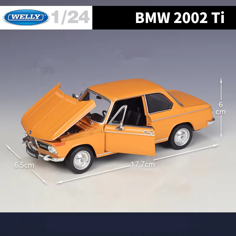 WELLY BMW 2002 Ti Coupe, Sportwagen Modell, 1:24, Metall, Orange - Bild 3