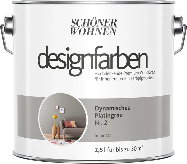 Schöner Wohnen Designfarben Putz Platingrau matt 2,5 l - Bild 1
