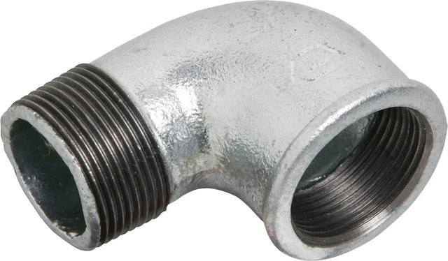LUX-TOOLS Winkel 90 Grad mit IG/AG, verzinkt, Silber, B/T/H: 41,9 mm x 38,9 mm x 38,9 mm - Bild 1
