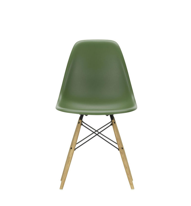 Vitra DSW Eames Plastic Side Chair in Grün aus Kunststoff und Holz mit mattem Finish - Bild 2