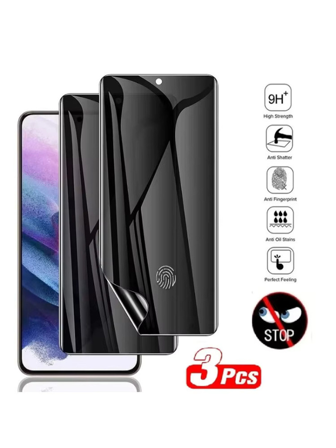3er-Pack Xiaomi Redmi Note 13 Pro Plus 4G, Redmi Note 13 Pro 5G und Redmi Note 13 Hydrogel Privacy Schutzfolgen Transparent - Bild 5