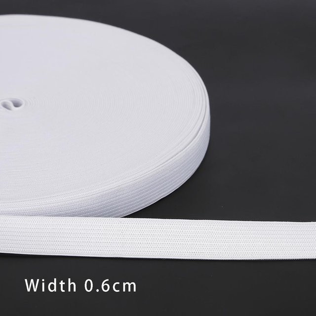 Home Craftdiy Flaches elastisches Band in Weiß für Nähzubehör und Kleidung, Breite: 0,6 cm, Länge: 4,57 m - Bild 1
