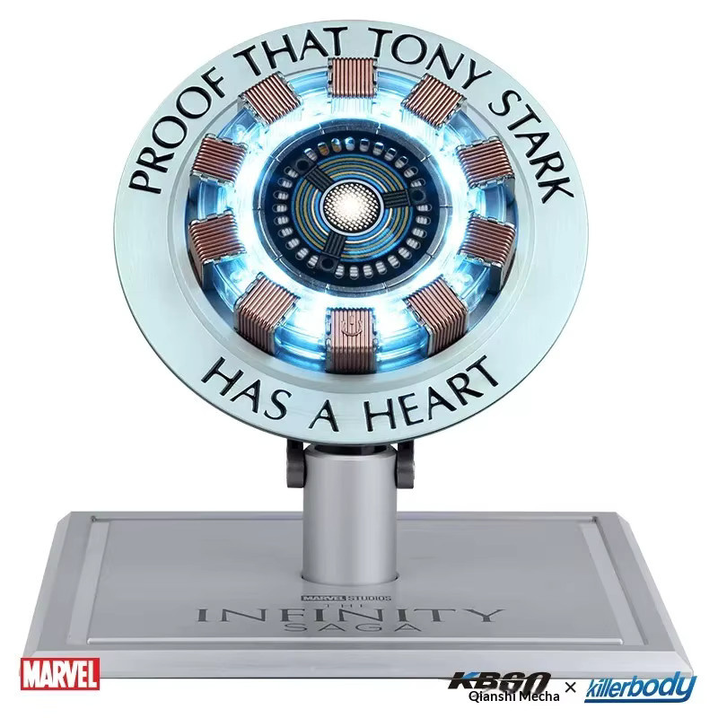 Killerbody Iron Man Chest Arc Reactor Kabelloses Magnetisches Ladegerät mit Legierungs-Basis in Silber als Desktop-Ladestation für Smartphones - Bild 4