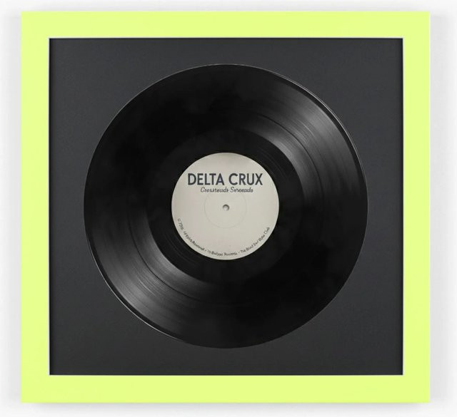 K-Möbel Schallplatten Rahmen Set Grün mit schwarzem Passepartout für Vinyl, B/H: 40 x 40 cm - Bild 1