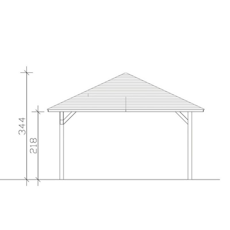 Skan Holz Pavillon Cannes 3 aus Fichte in Eiche hell lasiert, B/T: 424 x 424 cm - Bild 2