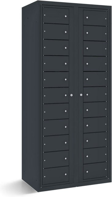 rotstahl Fächerschrank mit 22 Fächern und Zentraltüren, Farbe Anthrazit, B/T/H: 80 x 50 x 180 cm - Bild 1