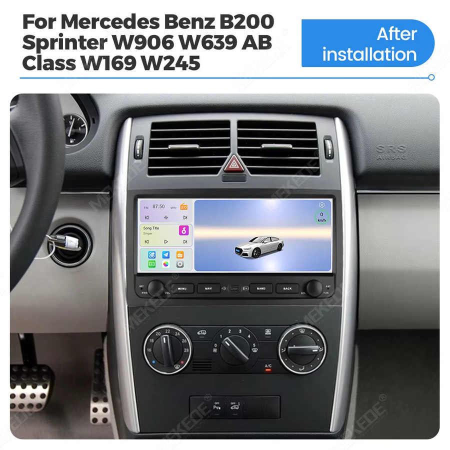 MEKEDE Kabelloses CarPlay und Android Auto Autoradio mit 10,26 Zoll Display, GPS-Navigation und Bluetooth für Mercedes Benz B200 Sprinter W906 W639 AB Klasse W169 W245, Schwarz - Bild 5