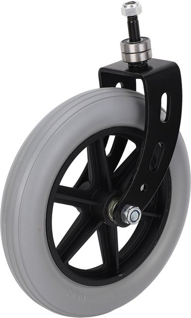 Aimo 10-Zoll Ersatz-Vorderradrolle für Einkaufswagen aus PU und PVC, Farbe: Grau - Bild 1