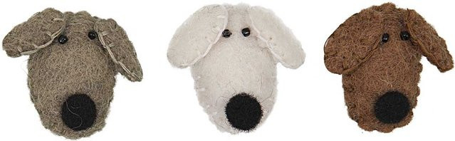 Rico Design Filzhundeköpfe aus Wolle, 3 Stück, Braun und Beige - Bild 1