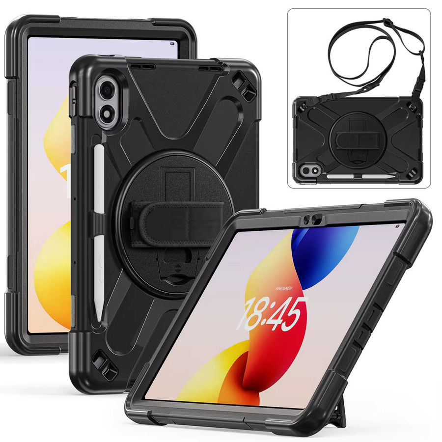 AJIUYU Stoßfeste Kinderhülle für Xiaomi Redmi Pad 2 Pro 12,1 Zoll und POCO Pad M1, Farbe: Schwarz - Bild 2
