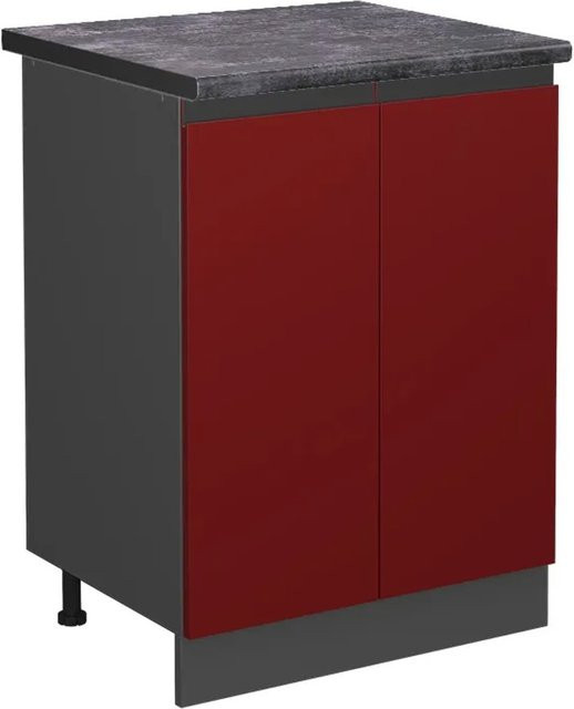 Vicco Küchenunterschrank R-Line Küchenkommode Rot/Anthrazit B: 60 cm, T: 60 cm, H: 81,6 cm - Bild 1