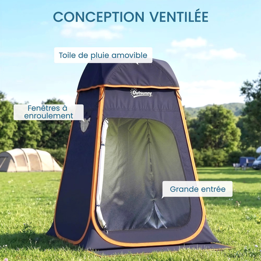Pop-Up-Privatsphäre-Zelt in Blau, sofort aufbaubares wasserdichtes Umkleide- und Duschzelt mit UV-Schutz für Camping, Strand und Outdoor-Sport, B/H/T: 200 x 152 x 152 cm - Bild 8