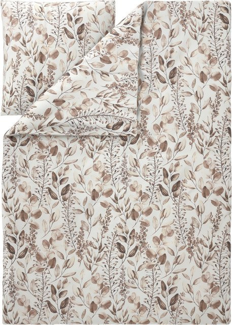 LIVARNO Mikrofaser-Satin-Bettwäsche mit Blättermuster, Multicolor, B/H: 135 x 200 cm und 80 x 80 cm - Bild 1