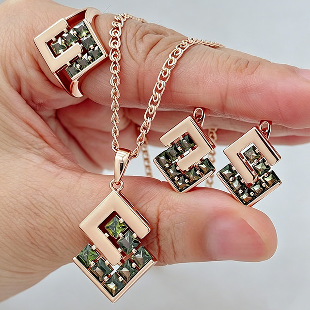 Kinel Schmuck-Set 585 Roségold, Zirkonia, Damen - Bild 1