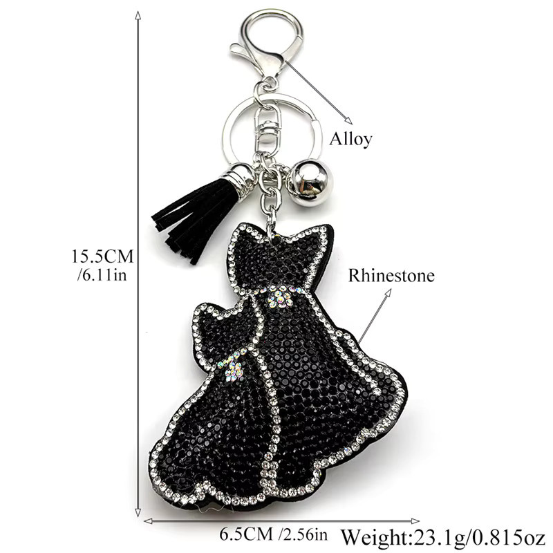Lovely FAJA Schlüsselanhänger Katze, Silber Farbe Legierung, Strass, Unisex - Bild 3