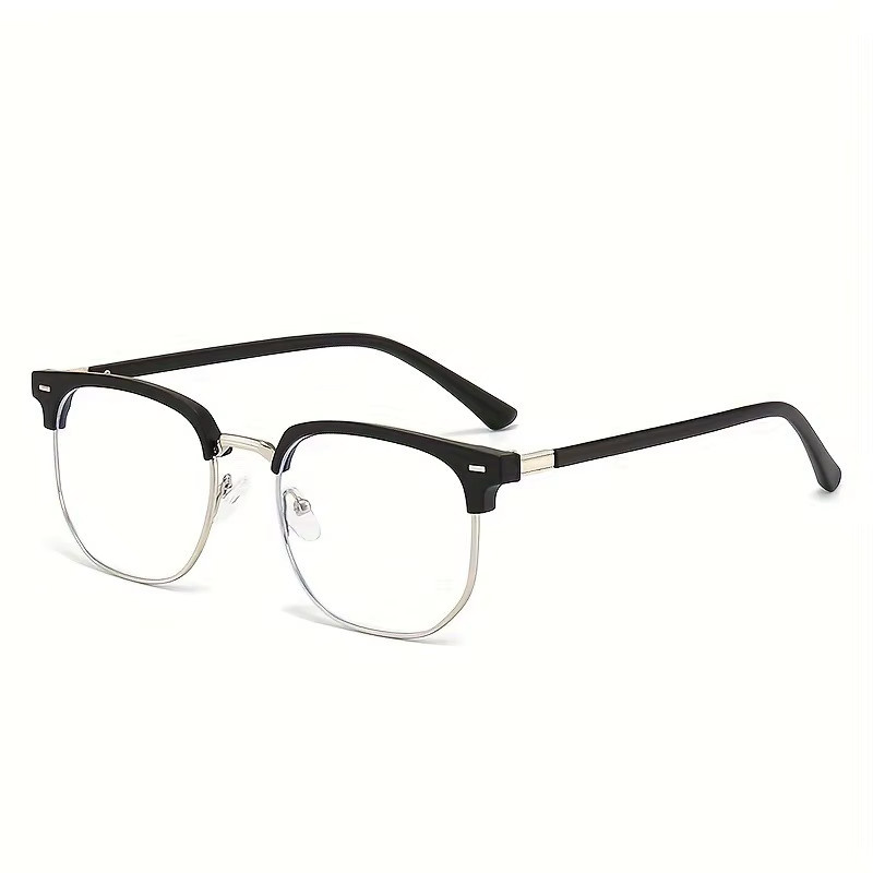 DIXSG Korrektionsbrille Herren, Halbrand, Browline, Schwarz - Bild 2