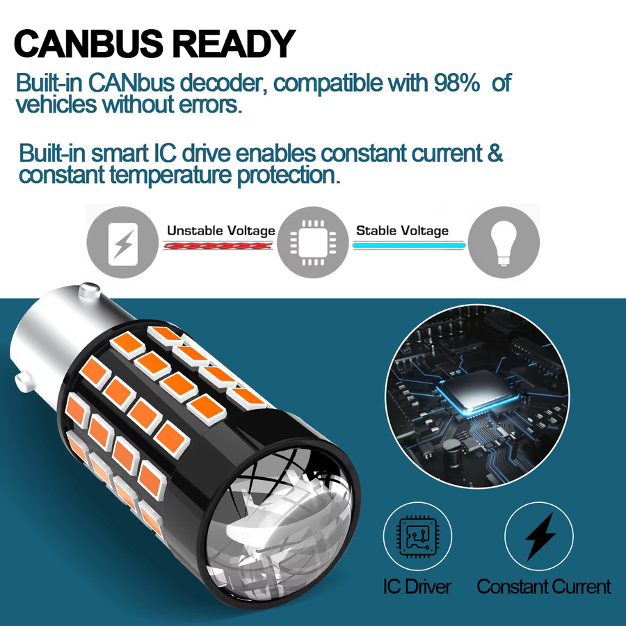AENVTOL 2er Set Canbus BAY9S H21W LED Rückfahrlicht und Blinker für Audi A3 8V, Mercedes Benz W210 W211 und VW Passat B6 Touran 1T2 - Bild 5
