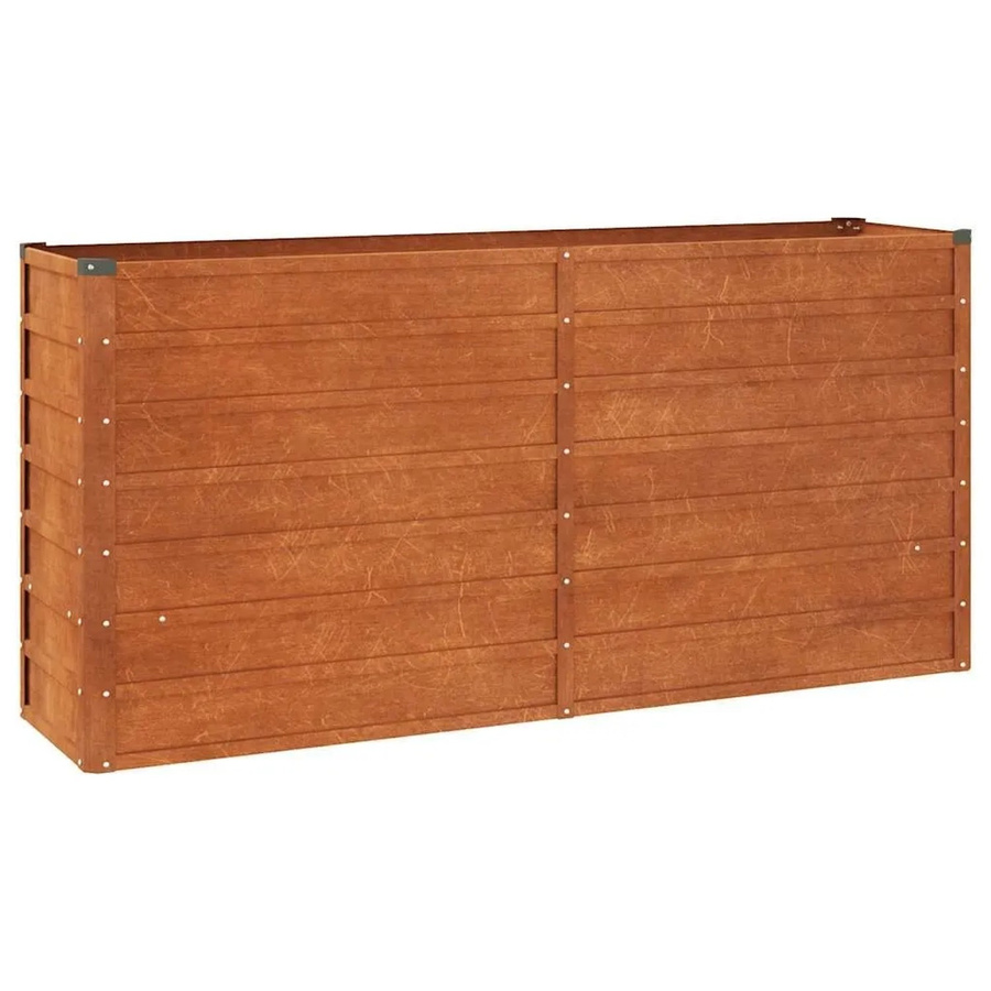 DELUKE Hochbeet ISAK aus Cortenstahl in Braun-antik, unten offen, B: 160 cm, T: 40 cm, H: 77 cm - Bild 2