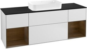Villeroy & Boch Finion Waschtischunterschrank mit Abdeckplatte in Weiß Matt Lack, Breite: 160 cm, Tiefe: 50,1 cm - Bild 1