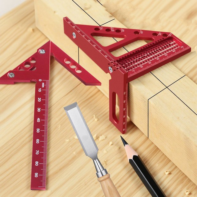 Center Scribe Präzisions-Tischlerlineal und 3D-Mehrwinkel-Messlineal mit 22,5–90 Grad Gehrungsdreieckslineal für Ingenieure - Bild 1