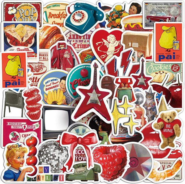 Charile Vintage Cartoon Dekoration Aufkleber, Kawaii DIY, Wasserdicht, Multicolor - Bild 1