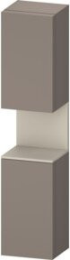 Duravit Hochschrank Qatego in Grau mit Glastüren und Regalböden, Wandmontage, B/T/H: 40 x 36 x 176 cm - Bild 1