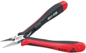 KS Tools ESD Spitzzange gerade mit ultrafeinen Spitzen, rot, Länge: 130 mm - Bild 1