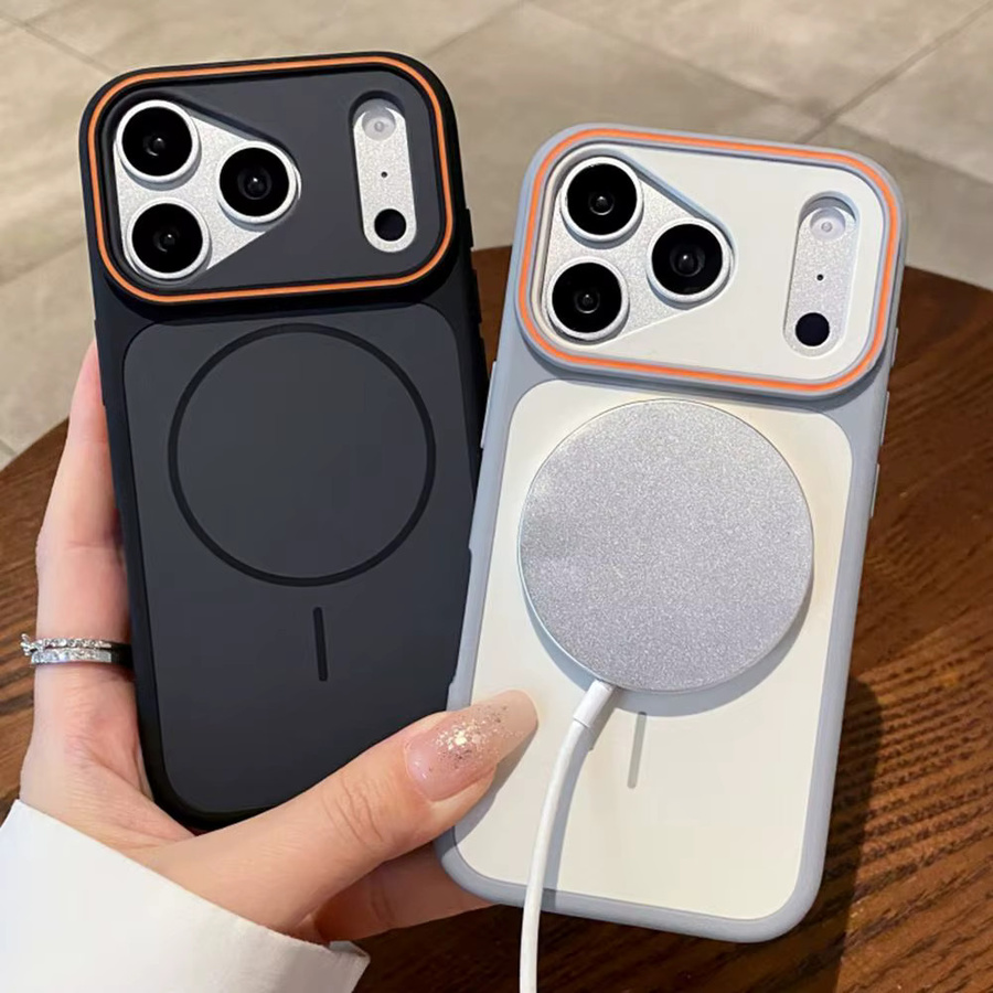 Loobival MagSafe Schutzhülle mit zweifarbigem Kontrast in Gold für iPhone 12 bis iPhone 17 Pro Max, matte und stoßfeste Magnet-Abdeckung - Bild 2